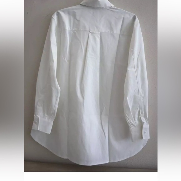 Athleta 882549-01 Women's Size LARGE White Oversized Button-Up Poplin Top Blouse - Picture 2 of 10